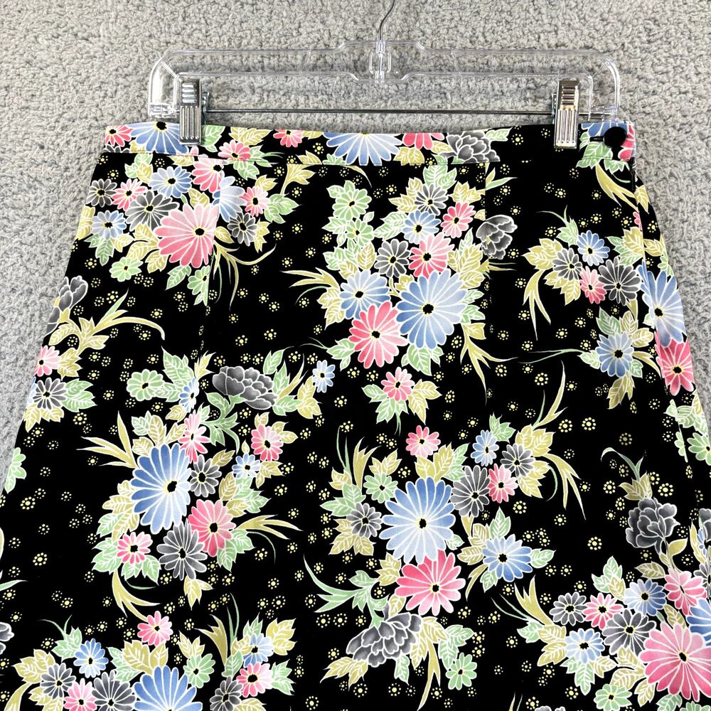 VTG 90s Skirt Sz 14 Cottagecore Feminine Girlcore Floral Modest Midi Ruffle Hem - Picture 3 of 10